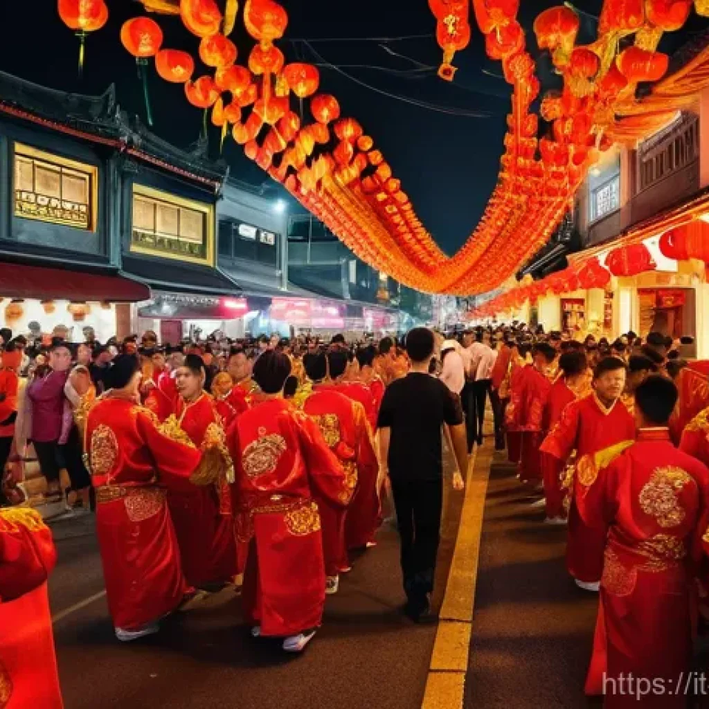 싱가포르 공휴일과 축제 - **Prompt for Chinese New Year Celebration (La Danza del Drago):**
    "A vibrant, high-energy scene ...
