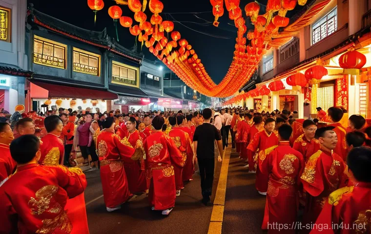 싱가포르 공휴일과 축제 - **Prompt for Chinese New Year Celebration (La Danza del Drago):**
    "A vibrant, high-energy scene ...