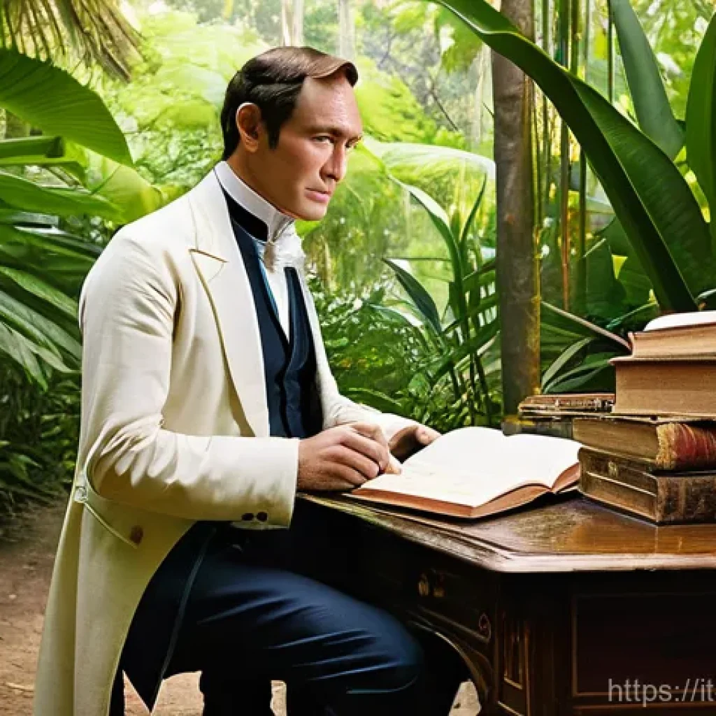 스탬포드 래플스 유산 - **Prompt:** A dignified portrait of Sir Stamford Raffles, captured in a moment of thoughtful contemp...