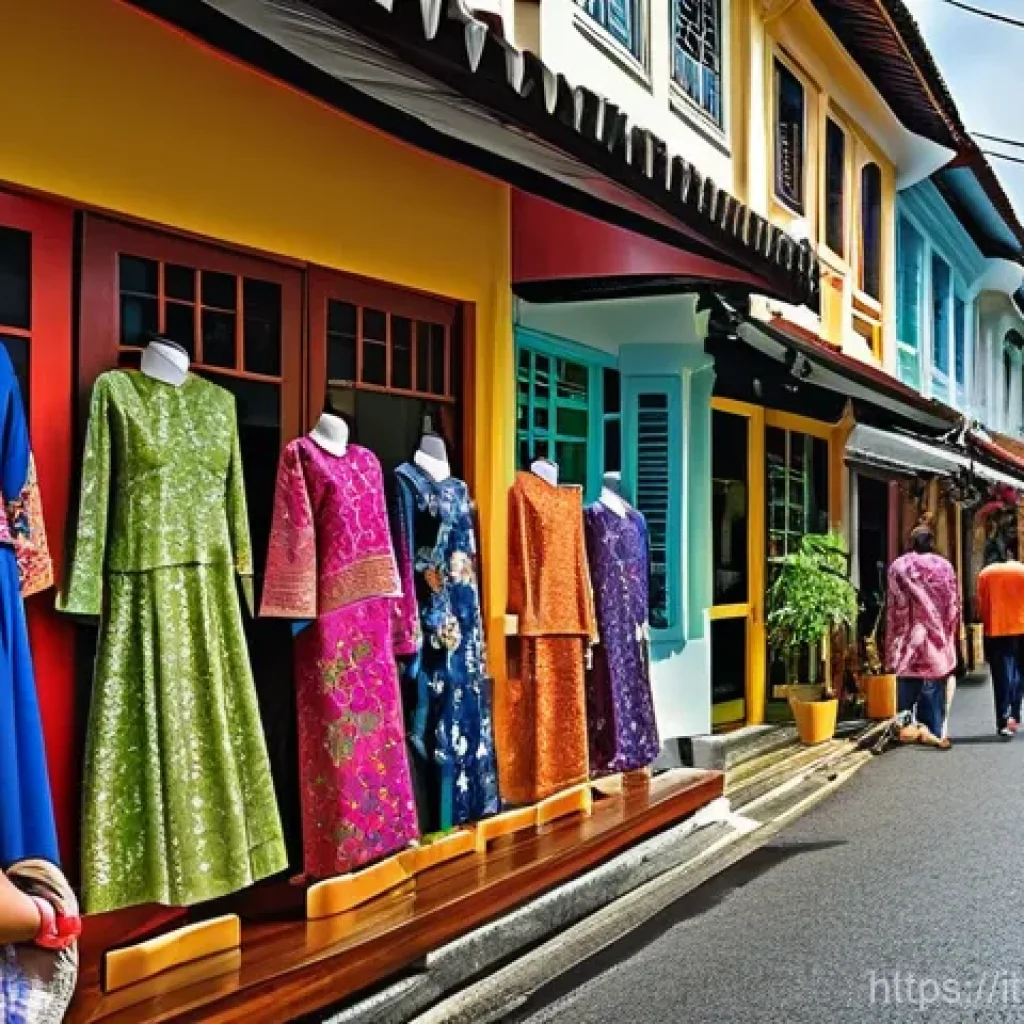 싱가포르 말레이계 문화 - **Prompt 1: Vibrant Haji Lane Fashion and Batik Artistry**
    "A bustling, vibrant scene on Haji La...