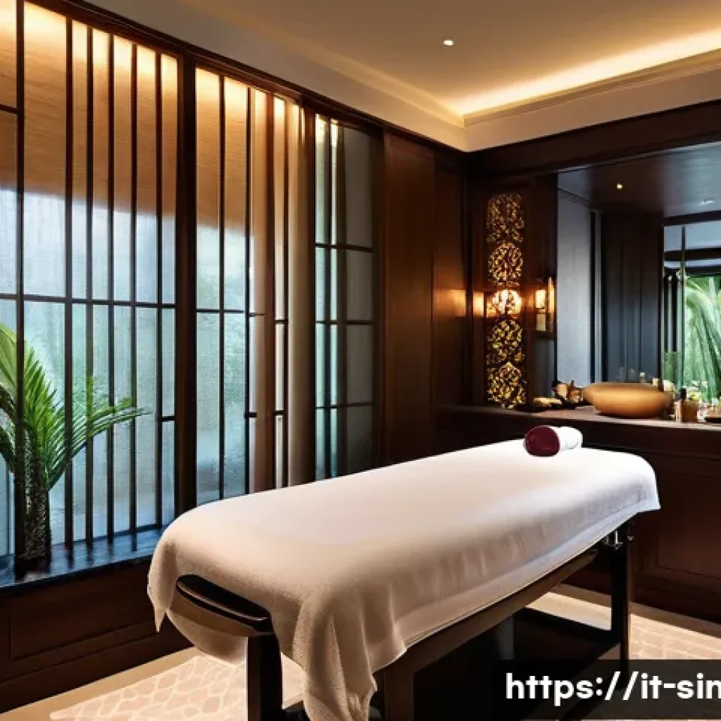 싱가포르 스파 추천 - **Prompt for Four Seasons Spa:**
    "A serene, luxurious spa suite inspired by Peranakan elegance, ...