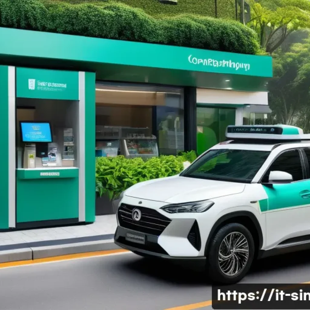 싱가포르 드라이브 스루 - A modern drive-thru pharmacy scene in Singapore, featuring a sleek car pulling up to a futuristic pi...