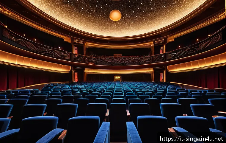 싱가포르 국립 오페라 - A grand modern opera theater interior blending classical and futuristic design elements, featuring i...